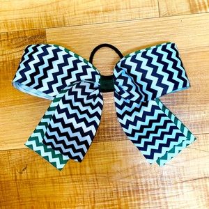 Green, Black, and White Cheer Bow